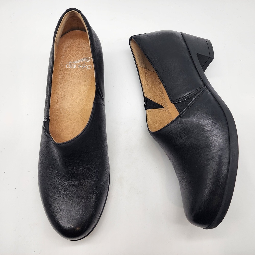 Dansko Camdyn Pump EU 40 US 9.5-10 Black Leather Comfort Block Heel Comfort Shoe